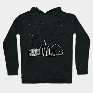 Seattle Skyline at Night: A Single Line of Magic and Mystery Hoodie
